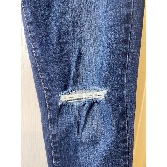 Just Black Women’s Dark Wash Tapered Leg Raw Hem Jeans Size 27 - Picture 4 of 8